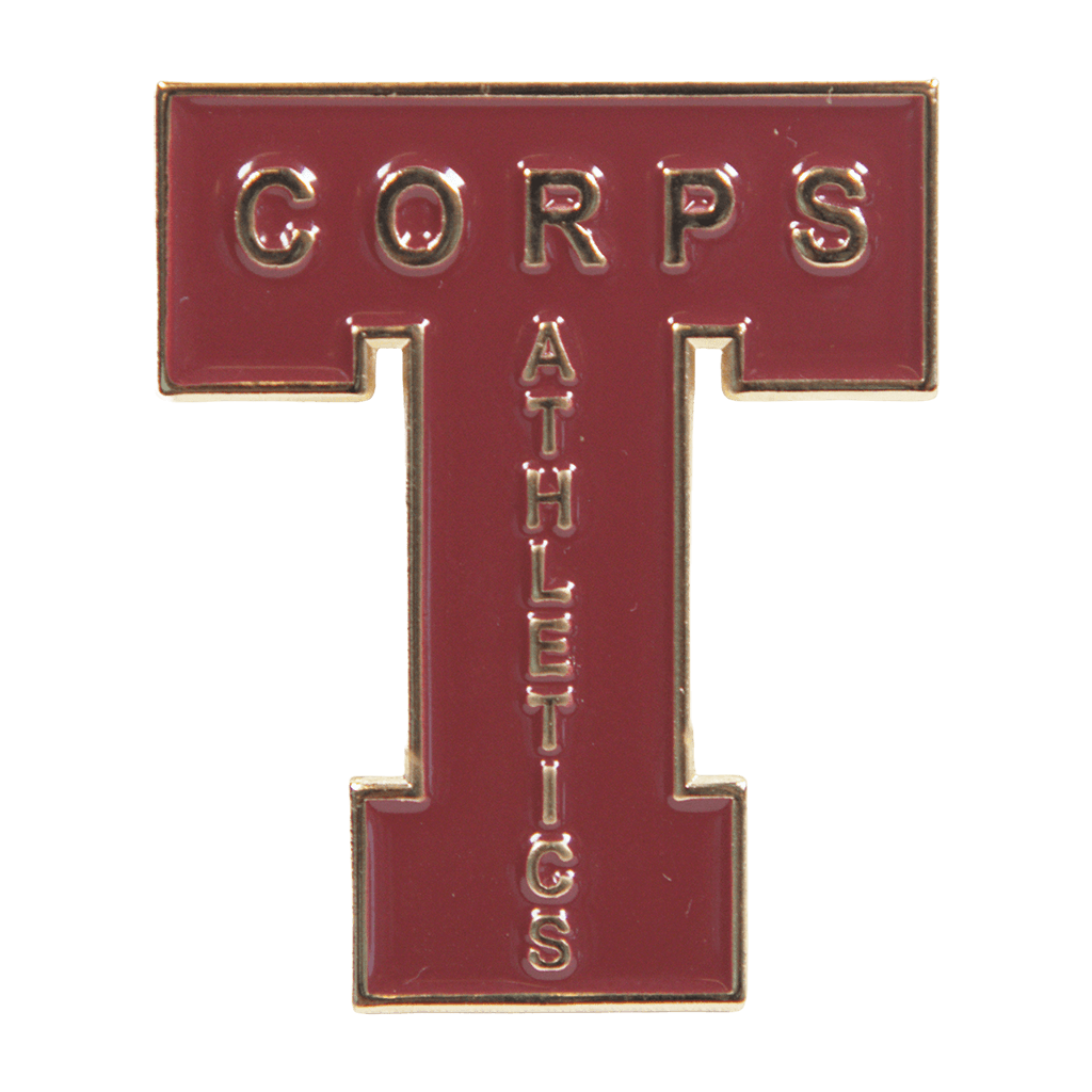 Photo of Corps Athletics block T pin