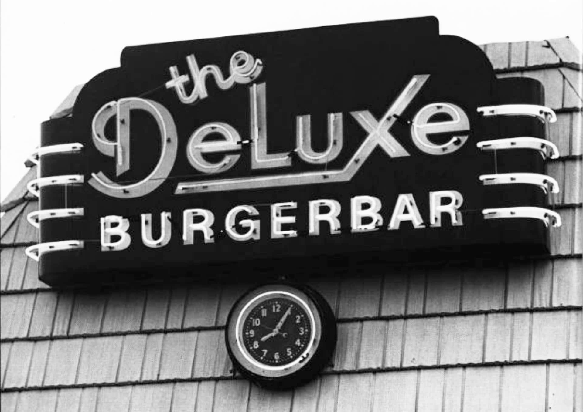 Vintage photo of The Deluxe Burgerbar signage